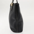 Burberrys Nova Check Tote Bag Leather Black Gold Auth bs30209-3