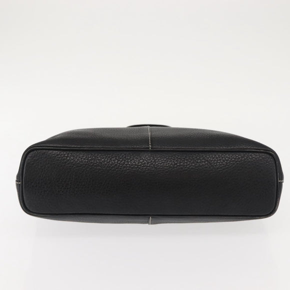 Burberrys Nova Check Tote Bag Leather Black Gold Auth bs30209