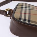 Burberrys Nova Check Shoulder Bag Leather Beige Gold Auth bs30210-9