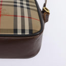 Burberrys Nova Check Shoulder Bag Leather Beige Gold Auth bs30210-14