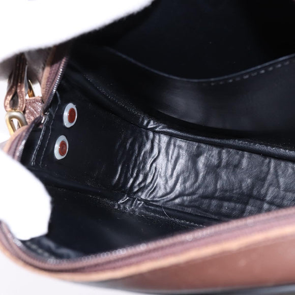 Burberrys Nova Check Shoulder Bag Leather Beige Gold Auth bs30210