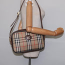 Burberrys Nova Check Shoulder Bag Leather Beige Gold Auth bs30210-19