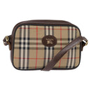 Burberrys Nova Check Shoulder Bag Leather Beige Gold Auth bs30210-1