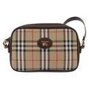 Burberrys Nova Check Shoulder Bag Leather Beige Gold Auth bs30210-13