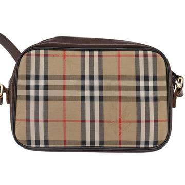 Burberrys Nova Check Shoulder Bag Leather Beige Gold Auth bs30210 - 0