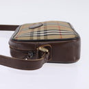 Burberrys Nova Check Shoulder Bag Leather Beige Gold Auth bs30210-3