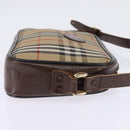 Burberrys Nova Check Shoulder Bag Leather Beige Gold Auth bs30210-4