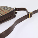 Burberrys Nova Check Shoulder Bag Leather Beige Gold Auth bs30210-7