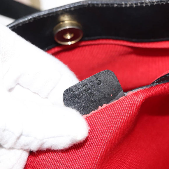 CELINE Tote Bag Leather Black Gold Auth bs30211