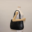 CELINE Tote Bag Leather Black Gold Auth bs30211-21