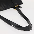 CELINE Tote Bag Leather Black Gold Auth bs30211-7