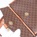 CELINE Macadam Canvas Shoulder Bag PVC Leather 2way Brown Gold Auth bs30213-10