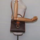 CELINE Macadam Canvas Shoulder Bag PVC Leather 2way Brown Gold Auth bs30213-24