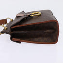 CELINE Macadam Canvas Shoulder Bag PVC Leather 2way Brown Gold Auth bs30213-3