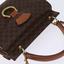 CELINE Macadam Canvas Shoulder Bag PVC Leather 2way Brown Gold Auth bs30213-6