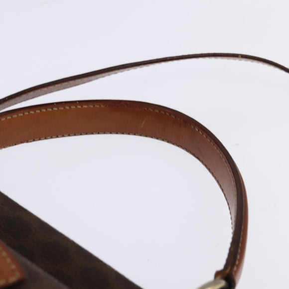 CELINE Macadam Canvas Shoulder Bag PVC Leather 2way Brown Gold Auth bs30213