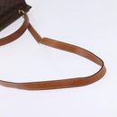 CELINE Macadam Canvas Shoulder Bag PVC Leather 2way Brown Gold Auth bs30213-8