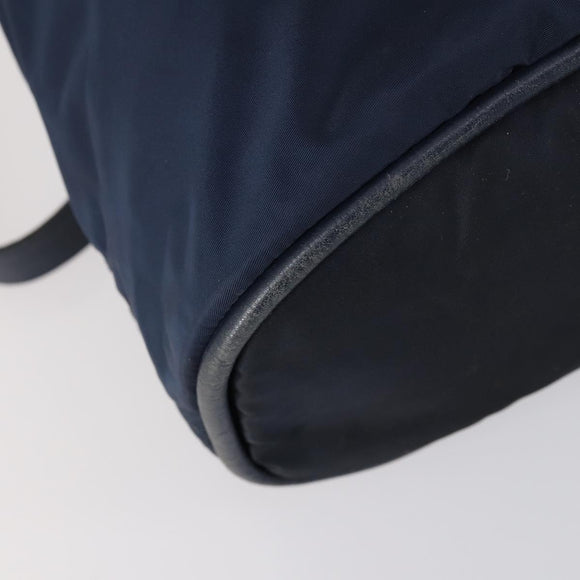 CELINE Circle Backpack Nylon Navy Gold Auth bs30214