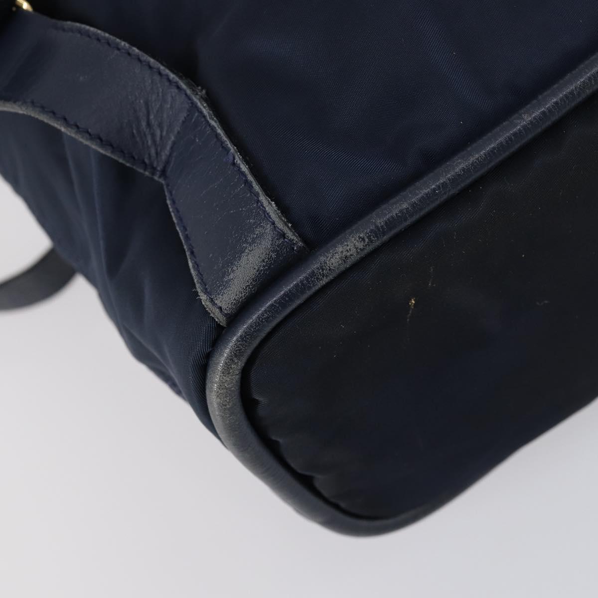 CELINE Circle Backpack Nylon Navy Gold Auth bs30214 | Brand  display picture 3