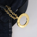 CELINE Circle Backpack Nylon Navy Gold Auth bs30214-19