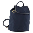 CELINE Circle Backpack Nylon Navy Gold Auth bs30214-1