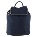 CELINE Circle Backpack Nylon Navy Gold Auth bs30214-13
