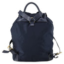 CELINE Circle Backpack Nylon Navy Gold Auth bs30214-2