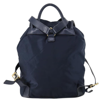 CELINE Circle Backpack Nylon Navy Gold Auth bs30214 - 0