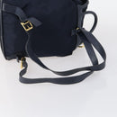 CELINE Circle Backpack Nylon Navy Gold Auth bs30214-8