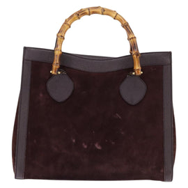 GUCCI Diana Bamboo Hand Bag Leather Suede Brown Gold 002 1095 0260 Auth bs30218 - 0