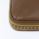BOTTEGA VENETA Schoudertas Gestanst leer Bruin Goud Auth bs30220-15