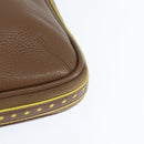 BOTTEGA VENETA Schoudertas Gestanst leer Bruin Goud Auth bs30220-16
