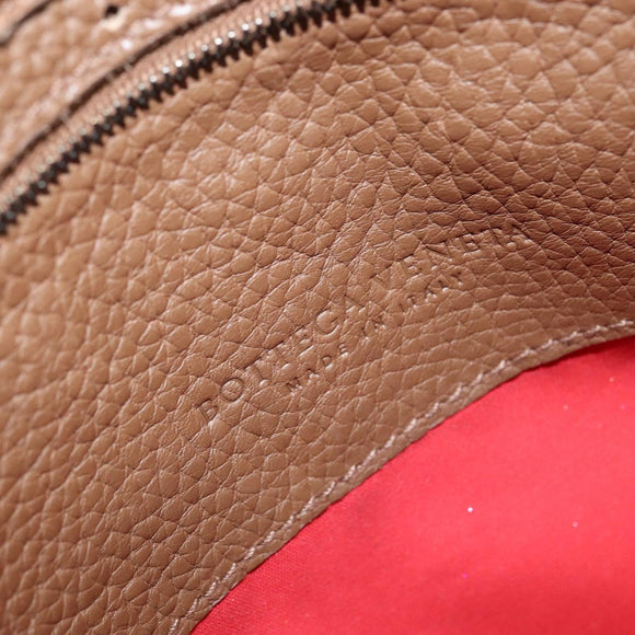 BOTTEGA VENETA Schoudertas Gestanst leer Bruin Goud Auth bs30220