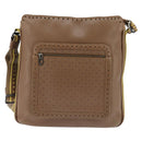 BOTTEGA VENETA Shoulder Bag Punching leather Brown Gold Auth bs30220-13