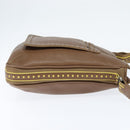 BOTTEGA VENETA Shoulder Bag Punching leather Brown Gold Auth bs30220-4