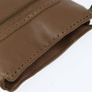 BOTTEGA VENETA Schoudertas Gestanst leer Bruin Goud Auth bs30220-6