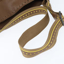 BOTTEGA VENETA Schoudertas Gestanst leer Bruin Goud Auth bs30220-7