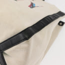 VALENTINO Studs Tote Bag Canvas White Silver Auth bs30222-14