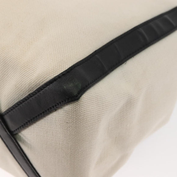 VALENTINO Studs Tote Bag Canvas White Silver Auth bs30222