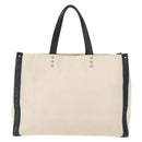 VALENTINO Studs Tote Bag Canvas White Silver Auth bs30222-2