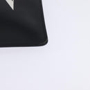 VALENTINO Clutch Bag Leather Black Silver Auth bs30223-14