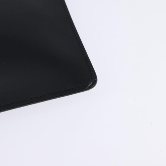 VALENTINO Clutch Bag Leather Black Silver Auth bs30223