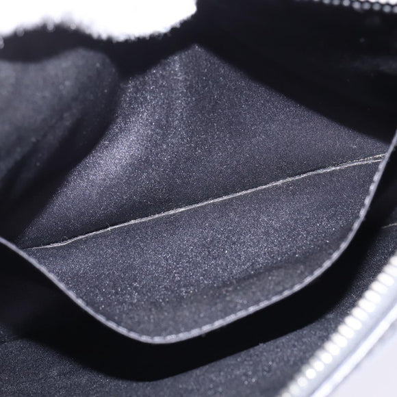 VALENTINO Clutch Bag Leather Black Silver Auth bs30223