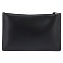 VALENTINO Clutch Bag Leather Black Silver Auth bs30223-2