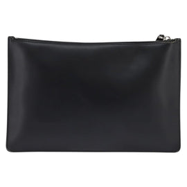 VALENTINO Clutch Bag Leather Black Silver Auth bs30223 - 0