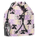 Miu Miu Madras Cat Drawstring Pouch Canvas Pink Silver Auth bs30224-1