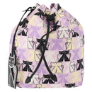 Miu Miu Madras Cat Drawstring Pouch Canvas Pink Silver Auth bs30224-13