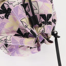 Miu Miu Madras Cat Drawstring Pouch Canvas Pink Silver Auth bs30224-5