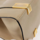 CELINE Shoulder Bag Leather Beige Gold Auth bs30225-10
