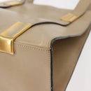 CELINE Shoulder Bag Leather Beige Gold Auth bs30225-15